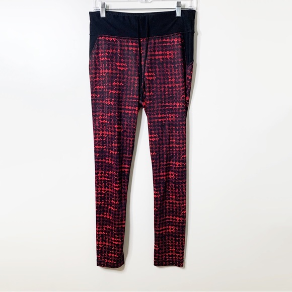 Xersion Pants - Xersion red and black printed workout leggings Size Medium